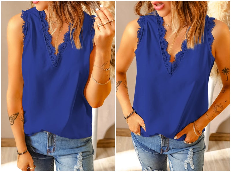lime flare Women Sexy Summer Lace Trim Satin Cami Tank Tops Dressy Silk Lacy Camisole Shirt (Navy Eyelash Lace, m) - Image 5